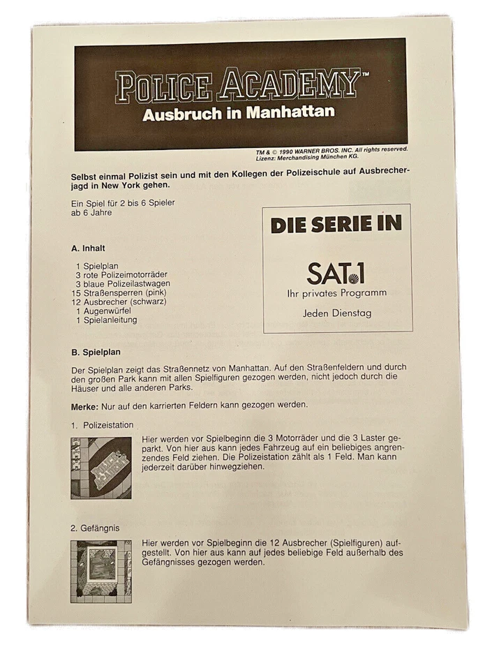 ASS Sat1 Police Academy Ausbruch in Manhattan   Brettspiel  Gesellschaftsspiel - Bild 4 von 4