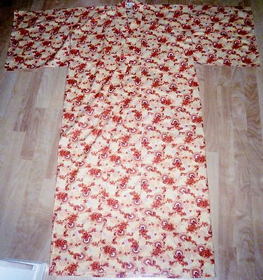 Carnation Japanese Cotton Kimono Yellow Orange White
