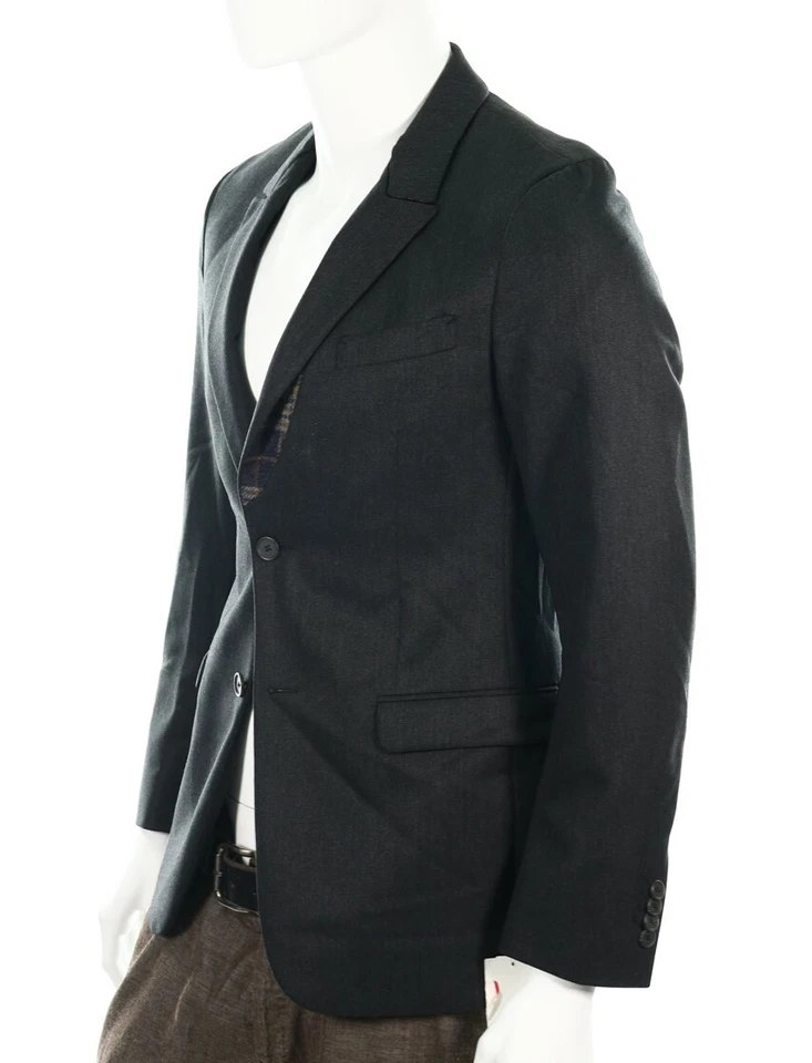 Z Zegna 120626 Drop 8 Deco Charcoal Grey Men's Blazer Jacket sz 48R $995 - Image 3 of 4