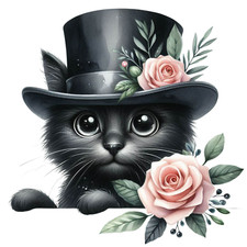 Wall Decal Sticker Peeking Black Cat Wall Sticker 18X18cm Large