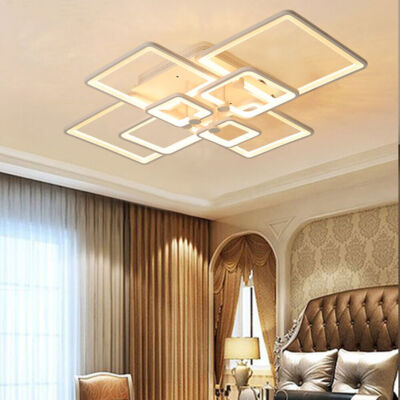 110V LED Ceiling Light Dimmable Pendant Lamp Living Room Chandelier Fixture