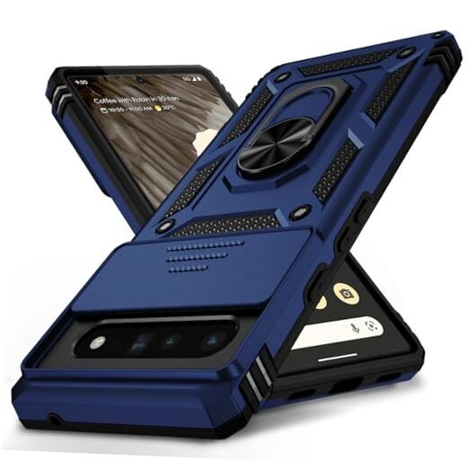for Google Pixel 6 Pro Case with Slide Lens Navy Blue ,Military Grade 2nd gen.