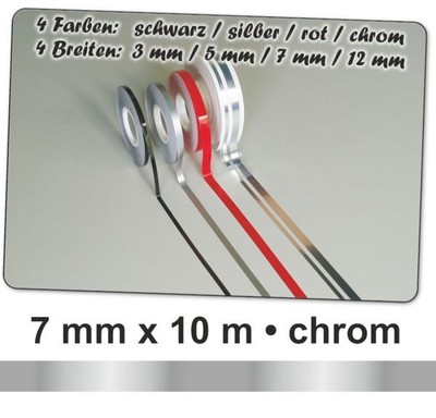 Hermann Schütz Auto Zierstreifen Deco-Stripe chrome 7mm x 10m  Aufkleber