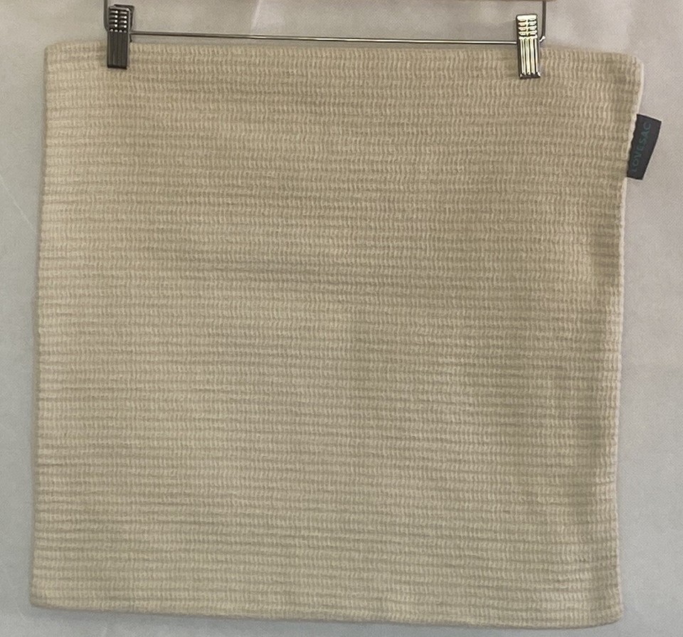 Lovesac Throw Pillow Cover 18"x18" Neutral Tan Roped Weave, BOHO eBay