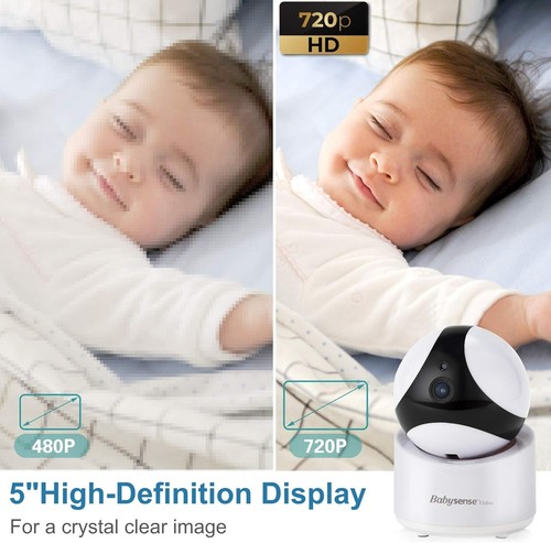 2025 Babysense 5" HD Baby Monitor Video Pan Tilt Camera CAM Talk KIDS BoxSS - Picture 9 of 10