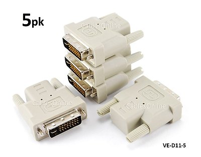 5-PACK DVI Graphics Card Display GPU Detection Monitor Dummy Plug Adapter VE-D11