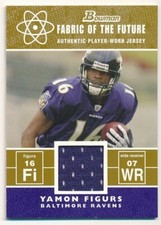 YAMON FIGURS 2007 BOWMAN RC ROOKIE GOLD FABRIC FUTURE RELIC JERSEY SP #/100 F4