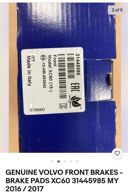 31445985 колодки volvo