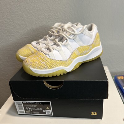 Air Jordan 11 Retro Low Yellow Snakeskin 580522-107 Ps Preschool