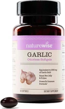 NatureWise Odorless Garlic Softgels 1500mg w/ Royal Bee Jelly & Bee Pollen, 60ct