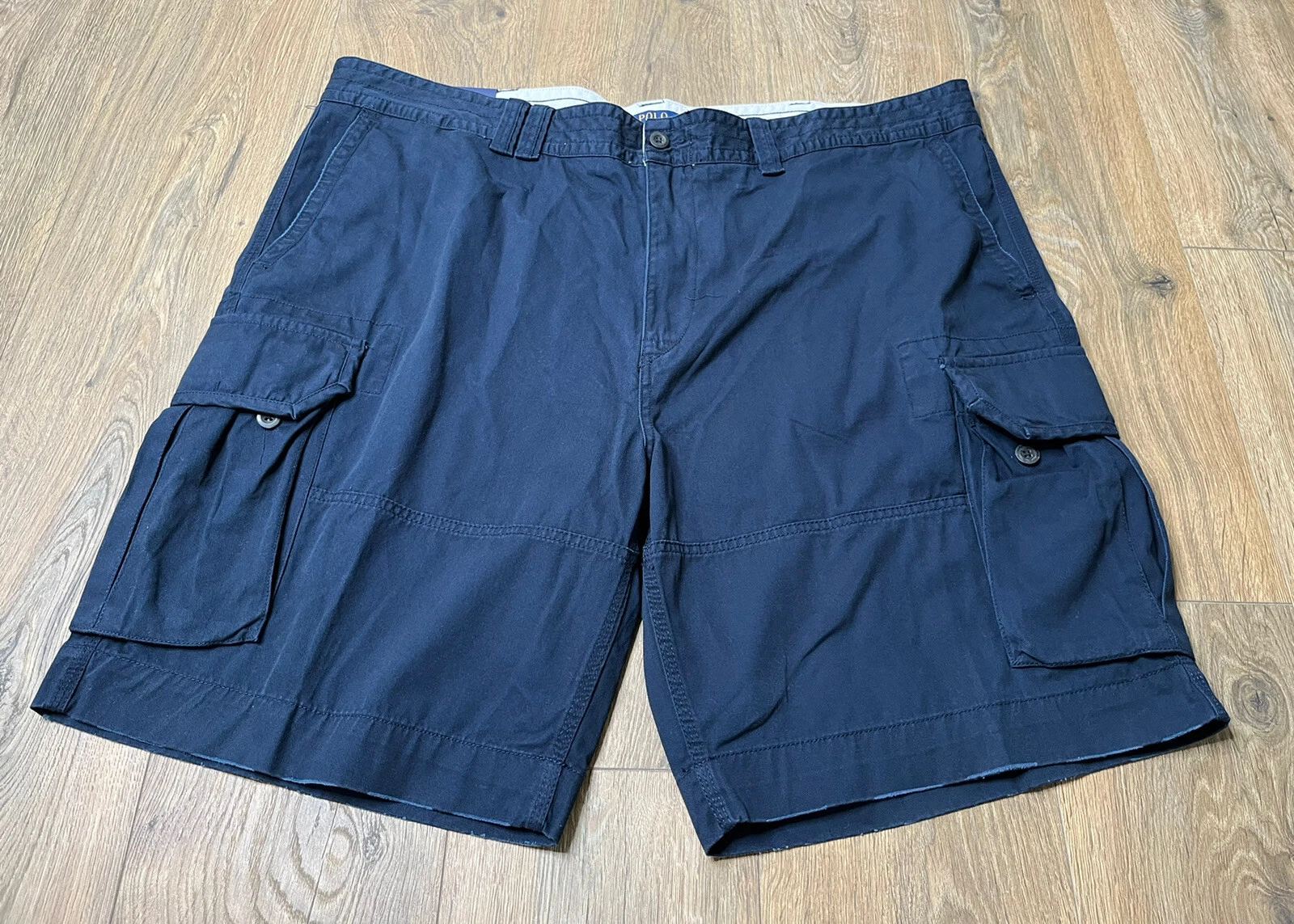 Polo Ralph Lauren Mens Navy Blue Chino Khaki Cargo Shorts Size 44B NWT