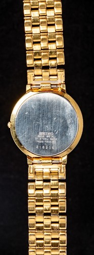 Seiko (7N29-7A00) Gold-Plated Flat Thin Men's Quartz Watch-- Working, Ø35mm Case - Picture 7 of 7