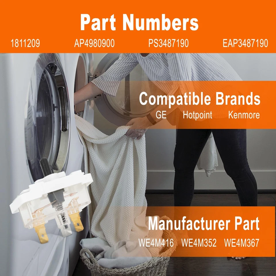 1-20 Parts WE4M416 WE4M367 WE4M352 for GE Dryer Push-to-Start On Switch - Image 2 of 4