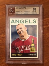 2013 TOPPS HERITAGE MIKE TROUT NO HAT SP #430 BGS 10 PRISTINE