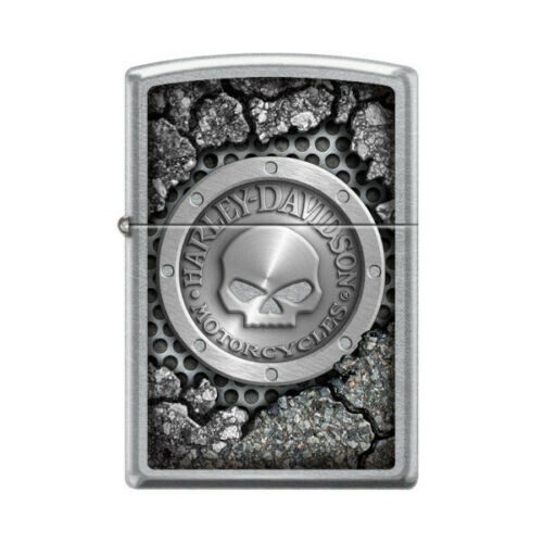 Zippo 6983, Harley Davidson-Череп, зажигалка из матового хрома, вставка для трубки (PL)