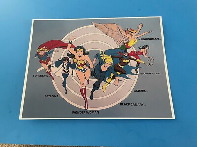 DC COMICS KENNER SUPER POWERS FEMALE HEROES POSTER PIN UP NEW. BATGIRL SUPERGIRL