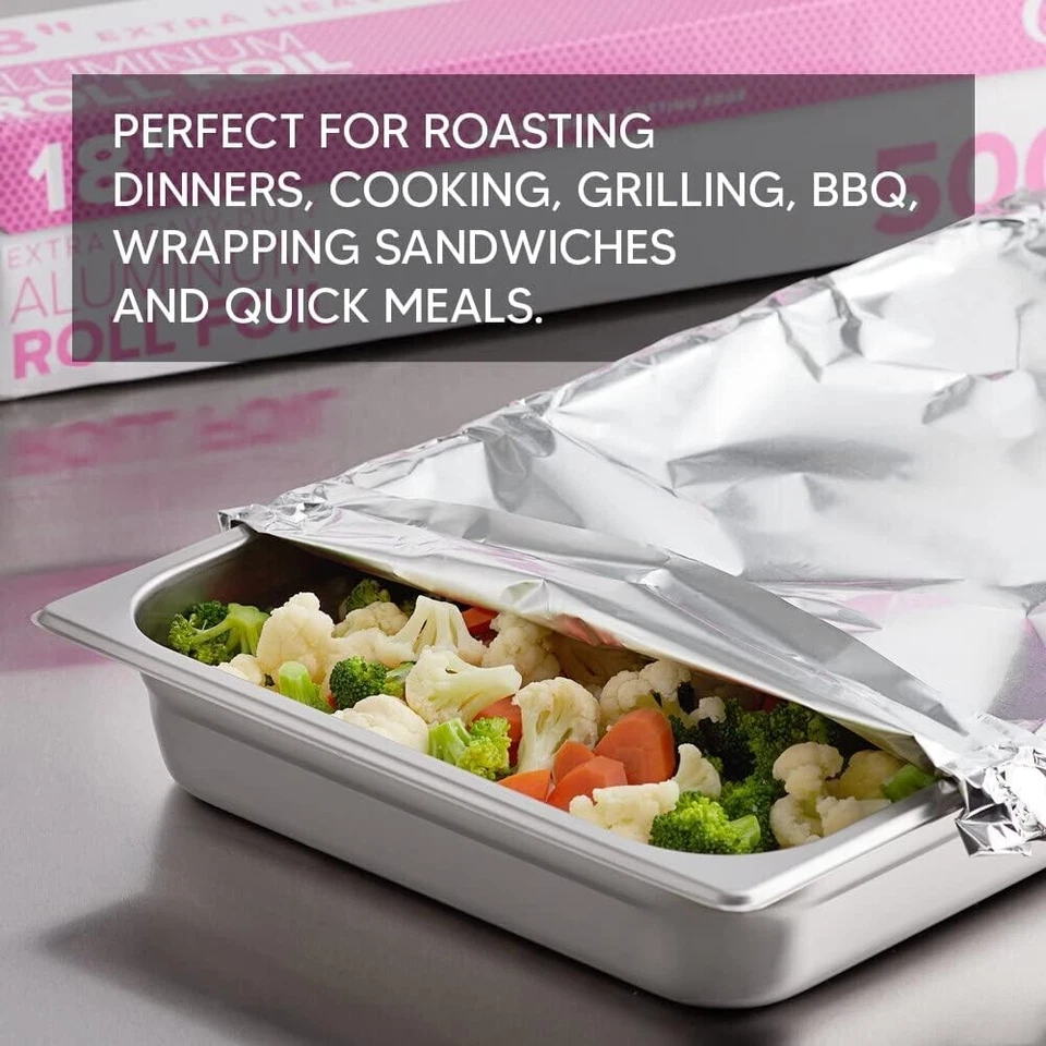 Catering Aluminiumfolie Rolle für Verpackung Heiß Essen Unterlage Kochen 450 mm x 75m 18"" - Bild 4 von 4