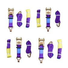 4x Car Trailor Cargo 5T Tie Down Ratchet Recovery Strap Set 5M Alloy Wheel Belt