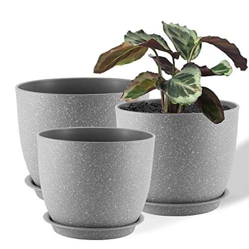 FORAGIFT 25/23/20cm Plant Pots Indoor, 3 Pack Modern  Assorted colors
