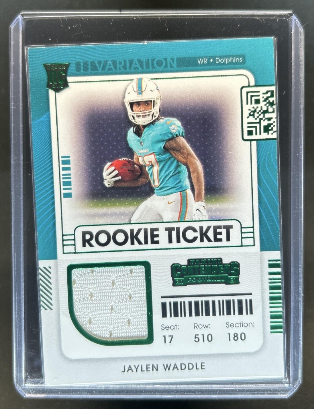 Jaylen Waddle Panini Contenders Rookie Ticket Swatches #JWA Variation