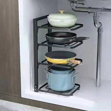 4 Layers 52x27x23cm Pot Storage Rack Multilayer Thicken Strong Bearing Round