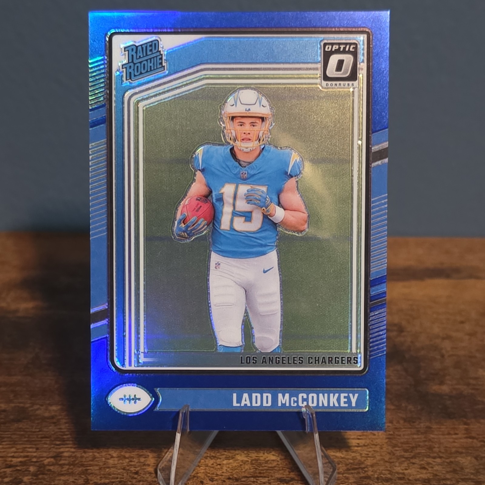 2024 Donruss Optic #266 Ladd McConkey Rookie Blue 83/199 Los Angeles Chargers!