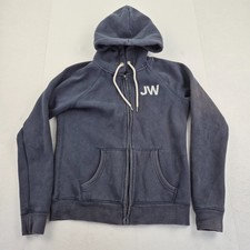 JACK WILLS Hoodie 10 Blue Womens Sweatshirt Full Zip Drawstring Graphic Logo