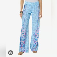 Lilly Pulitzer Bal Harbor Palazzo Pants Hidden Treasure Engine Excellent Large