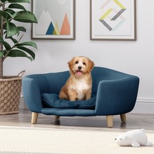 KA BIRCH WOOD LEGS DOG BED,PLUSH TUFTED CUSHION