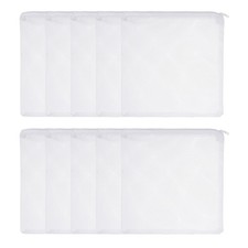 Aquarium Filter Media Bags, Fine Mesh Bag with Zipper 4 x 4 in (White, 10Pcs)