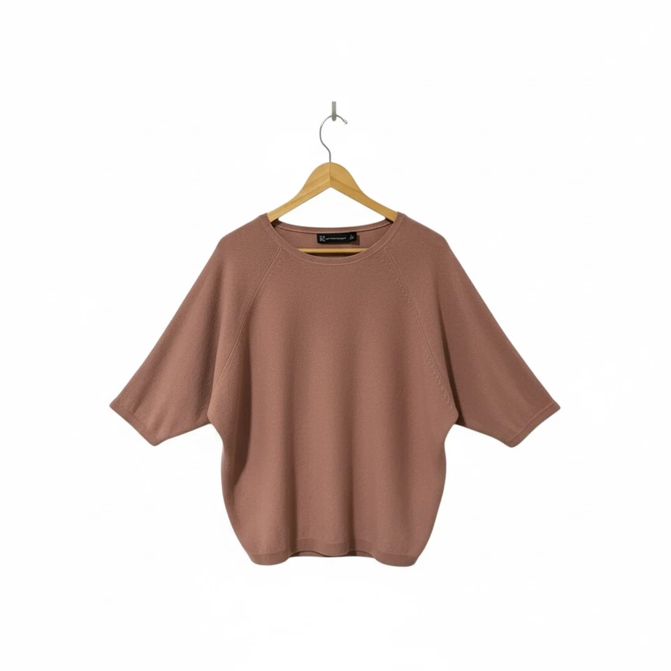Suéter ligero manga dolman rosa polvorienta New York & Company para mujer talla L Foto 2 de 4