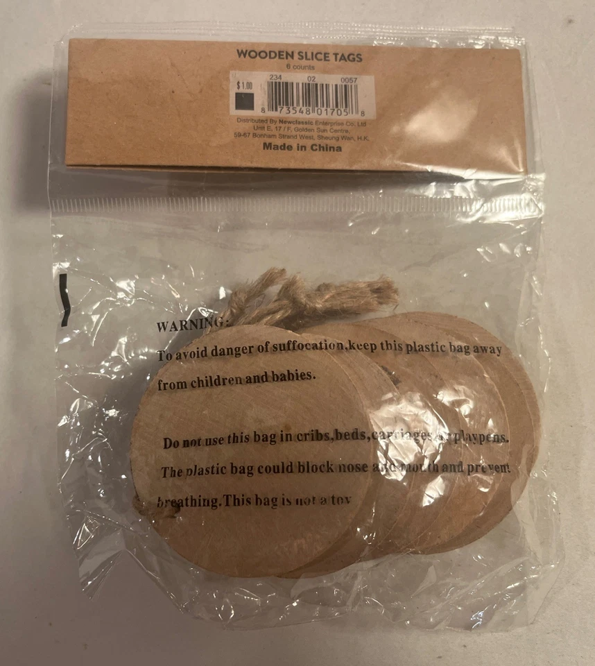 Round Wooden Chalkboard Tags With Jute Twine - 2.5" Diameter - Set Of 6 - New - Image 2 of 3