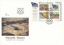 Namibia, OLympische Spiele in Barcelona, FDC S.2, 1992, gest. Windhoek,
