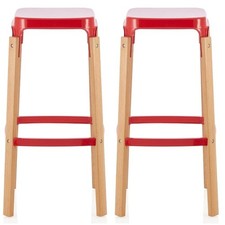 Pair of Metal,Wood Kitchen Bar Stools.Black,Red,Silver,Bronze.Counter seat stool
