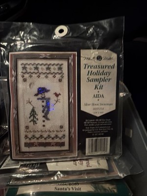 Vintage Mill Hill Treasured Holiday Sampler Kit - Silver Moon Snowman