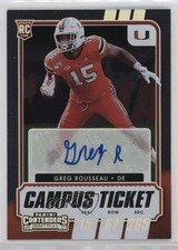 2021 Contenders Draft Picks College Campus Ticket 66/99 Greg Rousseau Auto 4g8