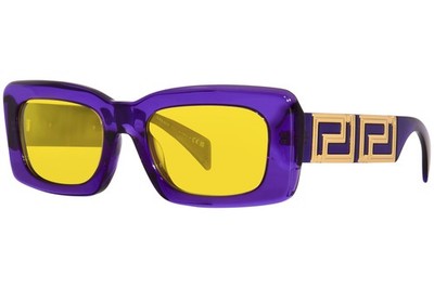 Versace VE4444U 5408V9 Sunglasses Transparent Violet/Yellow Mirror Silver 54mm