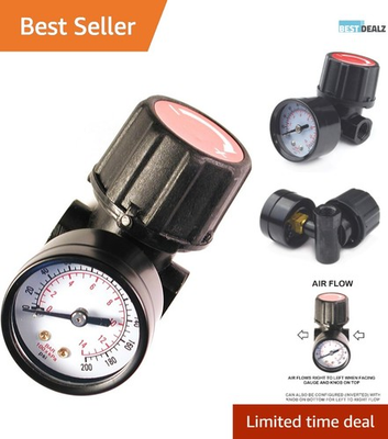 #ad 1 4quot; NPT Air Regulator with Steel Guarded Gauge 150 PSI Precision Control $20.99