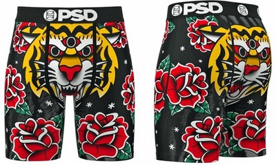 PSD 3 Eyed Ink Tattoo Tiger Flowers Roses Mesh Front & Back Panels Boxers Mn's M