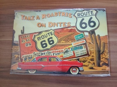 Route 66 - Take A Roadtris on Dintes 30 X20 cm Neu