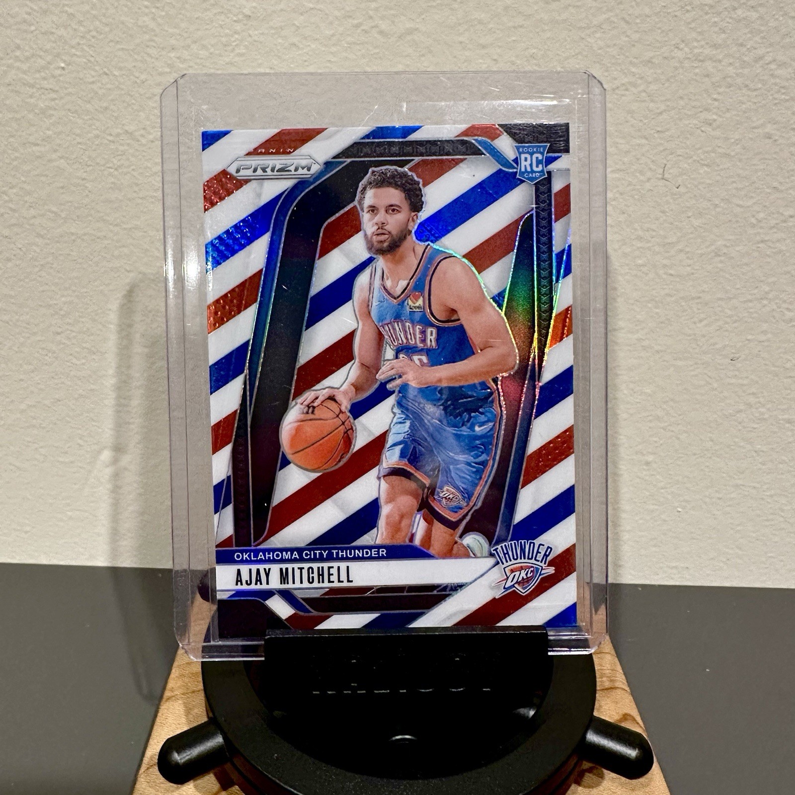 2024-25 Panini Prizm Ajay Mitchell Rookie RC Red White & Blue Prizm SP #226 OKC