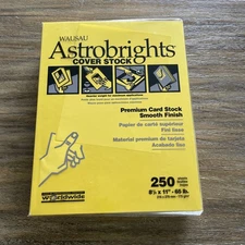 SOLAR YELLOW Wausau Astrobrights Cover Card Stock 250 Sheets Paper 65 lb. 8.5x11