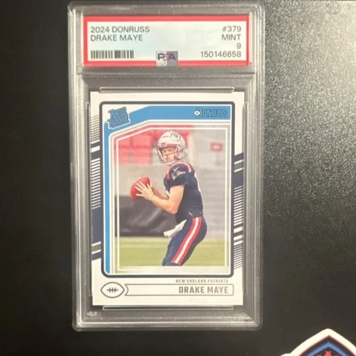 2024 Panini Donruss Rated Rookie Drake Maye #379 PSA 9 Patriots Football Card