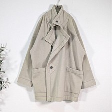 1995 Plantation Issey Miyake Overcoat Beige Size M Unisex Outerwear Coat