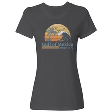 Gulf Of Mexico Since 1672 Retro Tee - Vintage Beach Ladies' Crewneck T-Shirt