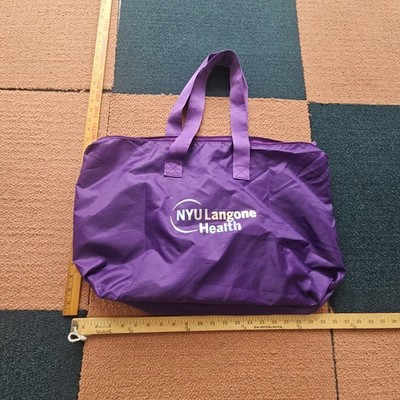 NYU Langone Health Ripstop Zipper Tote New York University 22''x14'' Purple Ç5