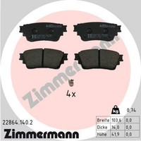 Zimmermann BremsbelÄGe Satz Hinten Passend FüR Mitsubishi Eclipse Outlander | 22
