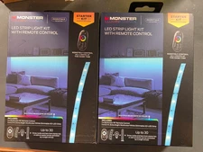 Monster LED Strip Light Starter Kit with Remote Control - Lot Of 2 - Brand New