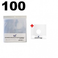 100 COS Clear Plastic OPP 12" Vinyl 33 RPM Records Outer Sleeves  Inner Paper