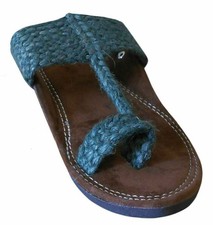 Men Slippers Indian Handmade Leather Traditional Flip-Flops Brown US 5